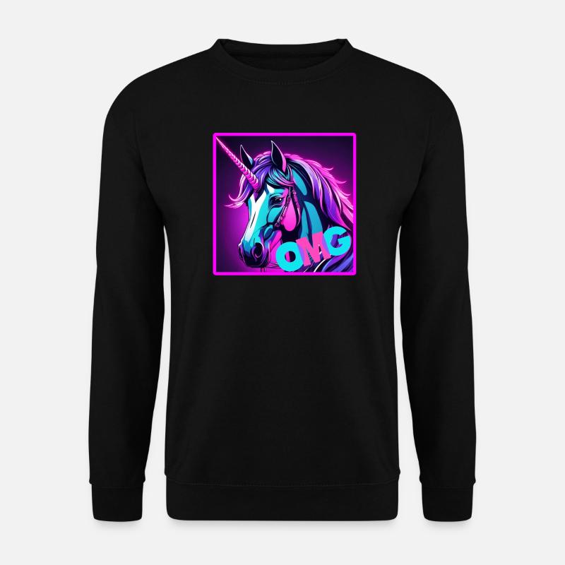 buntes unicorn - Unisex Pullover - Schwarz