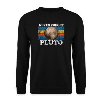 Never Forget Pluto Retro Astronomy Space Vintage - Unisex Sweatshirt - black - Front - Alina (178cm) & Michal (187cm)