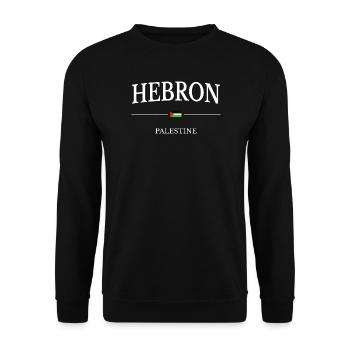 Hebron Flagge Palästina - Unisex Pullover - Schwarz - Vorne - Alina (178cm) & Michal (187cm)