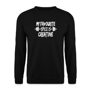 Mon épice préférée est Creatine Funny Gym Lover Gif - Sweat-shirt Unisexe - noir - Devant - Alina (178cm) & Michal (187cm)