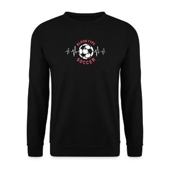 Football de groupe sanguin avec battement de cœur - Clubs Équipes - Sweat-shirt Unisexe - noir - Devant - Alina (178cm) & Michal (187cm)