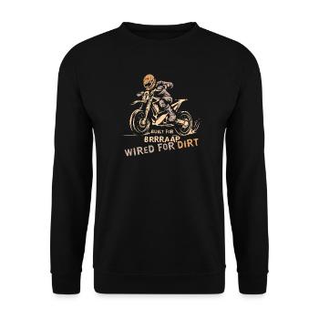 Motocross Biker Logo - Motorcycle and Offroad Symbol - Unisex Sweatshirt - black - Front - Alina (178cm) & Michal (187cm)