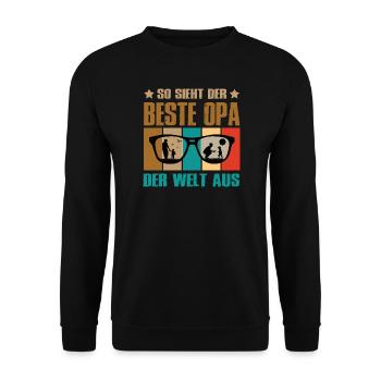 So Sieht Der Beste Opa Der Welt Aus - Unisex Pullover - Schwarz - Vorne - Alina (178cm) & Michal (187cm)