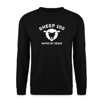 BREBIS 100 SAUVÉES PAR JÉSUS - Sweat-shirt Unisexe - noir - Devant - Alina (178cm) & Michal (187cm)