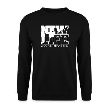 NOUVELLE VIE Verset biblique Proverbe - Sweat-shirt Unisexe - noir - Devant - Alina (178cm) & Michal (187cm)