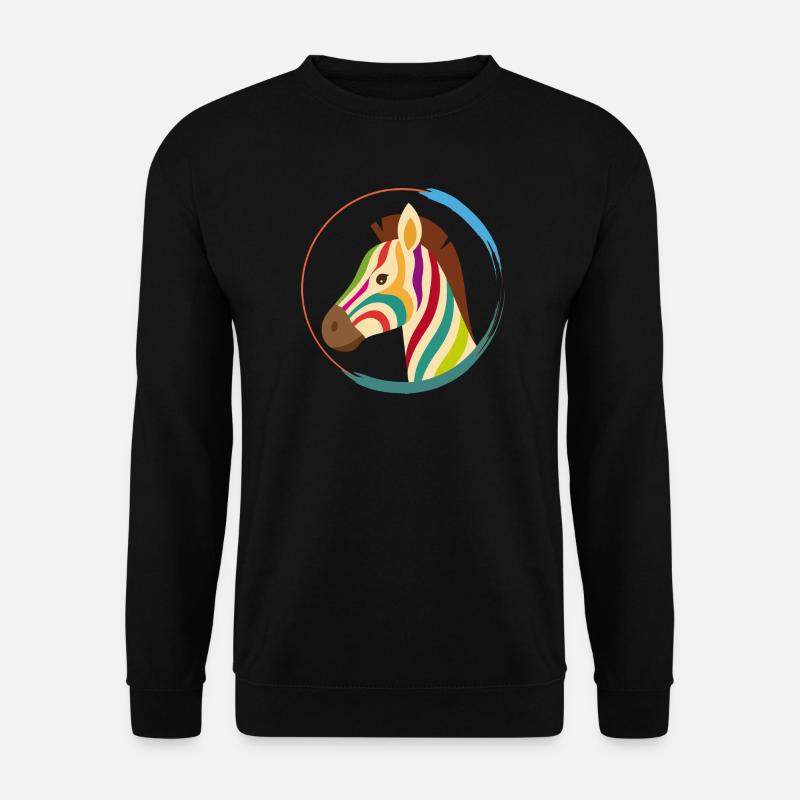 Colourful zebra – unique striped look - Unisex Sweatshirt - black