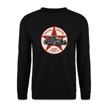 Vintage Hot Rod Car Design - Unisex Sweatshirt - black - Front - Alina (178cm) & Michal (187cm)