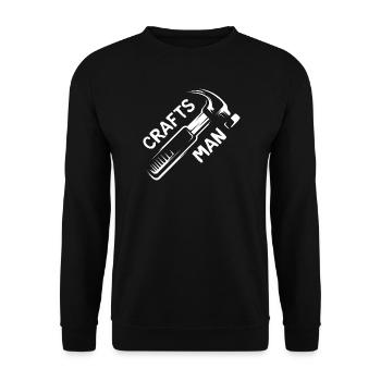 craftsman with hammer for craftsmen and do-it-yourselfers - Unisex Sweatshirt - black - Front - Alina (178cm) & Michal (187cm)