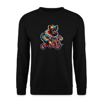 Clown Terrier on Tricycle - Unisex Sweatshirt - black - Front - Alina (178cm) & Michal (187cm)