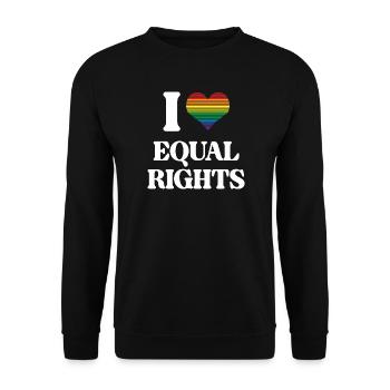 LGBTQ Pride Month - I Love Equal Rights - Unisex Sweatshirt - black - Front - Alina (178cm) & Michal (187cm)