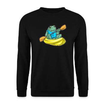 Frosch kleines Boot - Unisex Pullover - Schwarz - Vorne - Alina (178cm) & Michal (187cm)