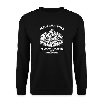 Glauben an Berge Motiv - Unisex Pullover - Schwarz - Vorne - Alina (178cm) & Michal (187cm)