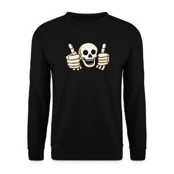 OKI Skull - Unisex Sweatshirt - black - Front - Alina (178cm) & Michal (187cm)