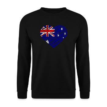 Australische Flagge Herz Design - Unisex Pullover - Schwarz - Vorne - Alina (178cm) & Michal (187cm)