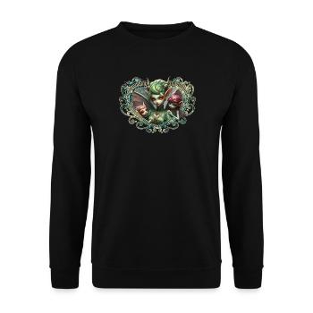 Les trois fées, compagnes du cœur magique - Sweat-shirt Unisexe - noir - Devant - Alina (178cm) & Michal (187cm)