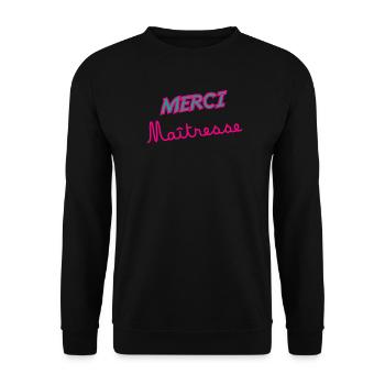 MAÎTRESSE. MERCI. MERCI MAÎTRESSE - Sweat-shirt Unisexe - noir - Devant - Alina (178cm) & Michal (187cm)