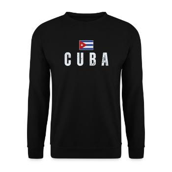 Cuban flag, I love Cuba - Unisex Sweatshirt - black - Front - Alina (178cm) & Michal (187cm)