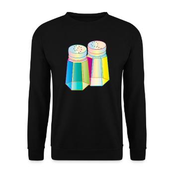 Salt & Pepper in a Prisma Glass – Colorful Spice - Unisex Sweatshirt - black - Front - Alina (178cm) & Michal (187cm)