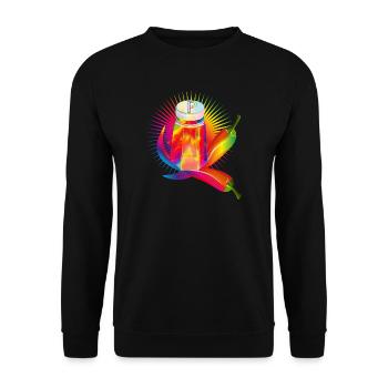 Colorful pepper shakers with hot chillies - Unisex Sweatshirt - black - Front - Alina (178cm) & Michal (187cm)