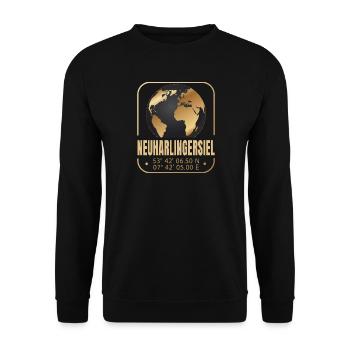 Neuharlingersiel - Unisex Pullover - Schwarz - Vorne - Alina (178cm) & Michal (187cm)