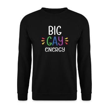 LGBTQ Pride Month - Big Gay Energy - Unisex Sweatshirt - black - Front - Alina (178cm) & Michal (187cm)