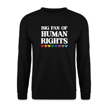 LGBTQ Pride Month - Big Fan of Human Rights - Unisex Sweatshirt - black - Front - Alina (178cm) & Michal (187cm)