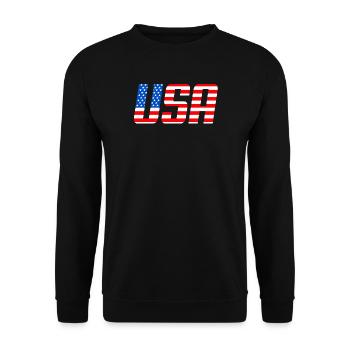 USA Flag of Stars and Stripes - Unisex Sweatshirt - black - Front - Alina (178cm) & Michal (187cm)
