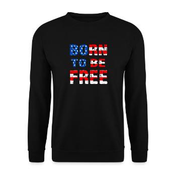 Born To Be Free flag of United States - Unisex Sweatshirt - black - Front - Alina (178cm) & Michal (187cm)
