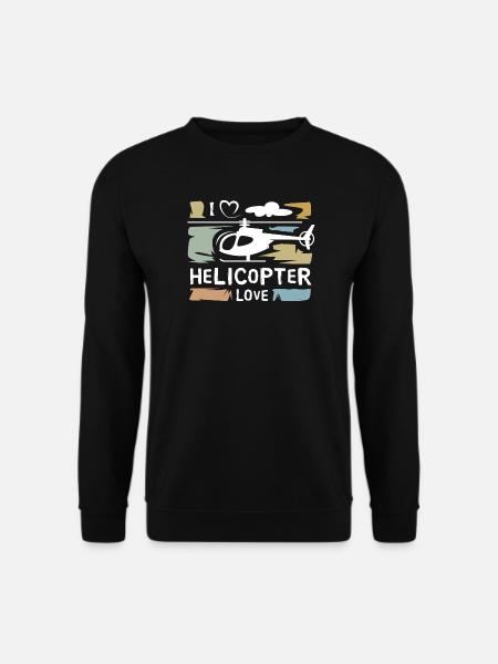 I love Helicopter - Hubschrauber vintage Symbol - Unisex Pullover - Schwarz
