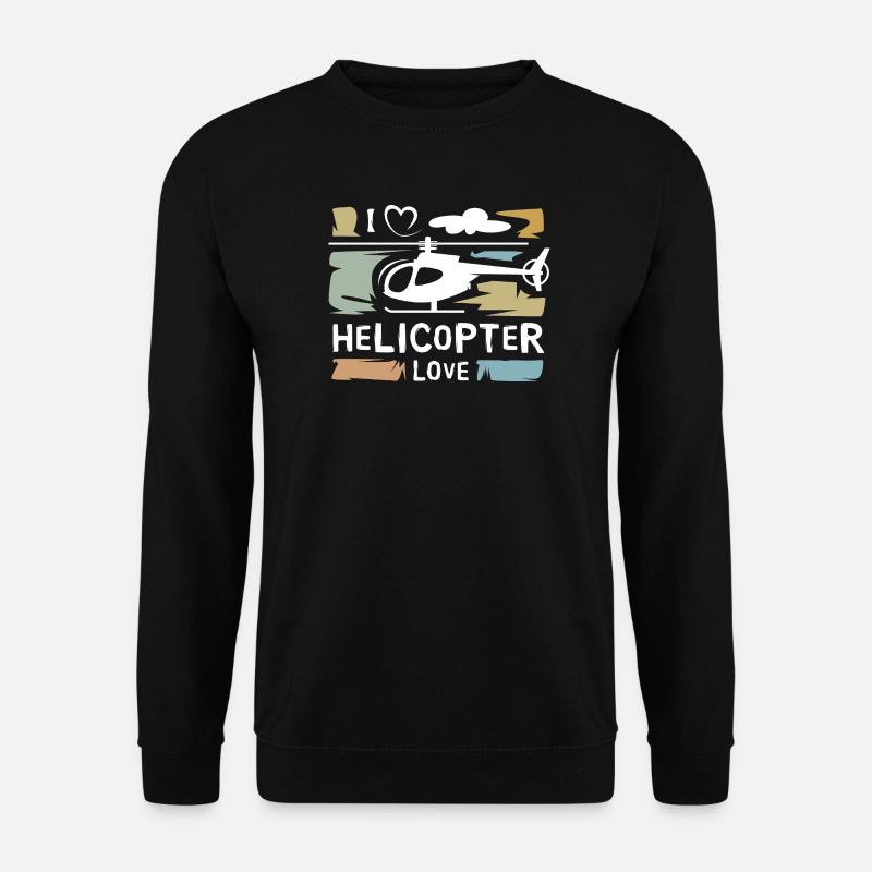 I love Helicopter - Hubschrauber vintage Symbol - Unisex Pullover - Schwarz