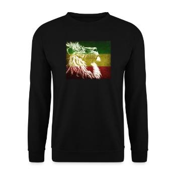 Reggae Löwenflagge Kunst - Unisex Pullover - Schwarz - Vorne - Alina (178cm) & Michal (187cm)