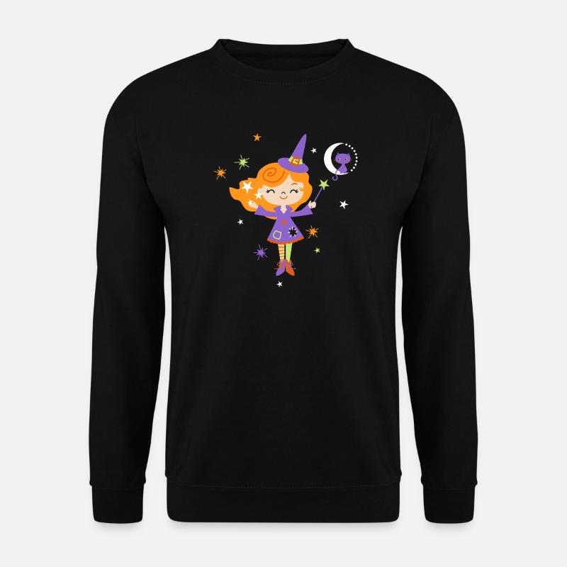 Mondlicht Hexe mit Zauberstab - Unisex Pullover - Schwarz