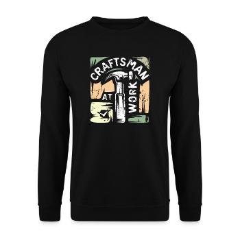Craftsman vintage logo - Handyman and DIYer - Unisex Sweatshirt - black - Front - Alina (178cm) & Michal (187cm)