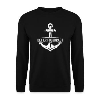DET ER FULDBRAGT dänisches Bibelvers Anker Design - Unisex Pullover - Schwarz - Vorne - Alina (178cm) & Michal (187cm)