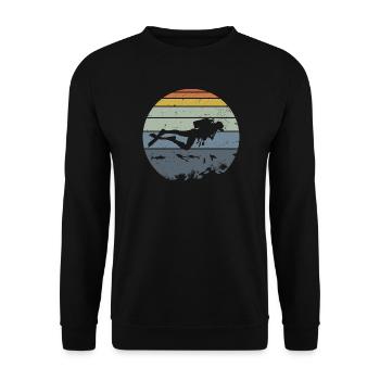 Unterwassertaucher Silhouette Szene - Unisex Pullover - Schwarz - Vorne - Alina (178cm) & Michal (187cm)
