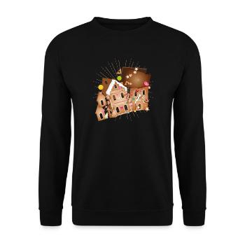 Gingerbread house kit with festive details - Unisex Sweatshirt - black - Front - Alina (178cm) & Michal (187cm)