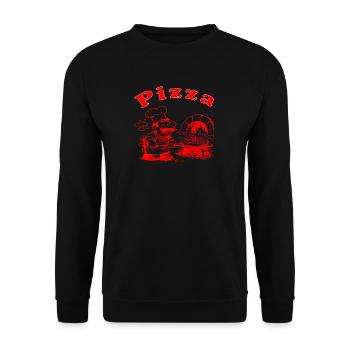 Pizza Schatel Motiv Italiano Italien Cool Fun - Unisex Pullover - Schwarz - Vorne - Alina (178cm) & Michal (187cm)
