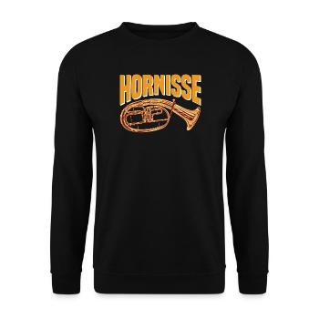 Hornisse - Tenorhorn Design für Orchester Musiker - Unisex Pullover - Schwarz - Vorne - Alina (178cm) & Michal (187cm)