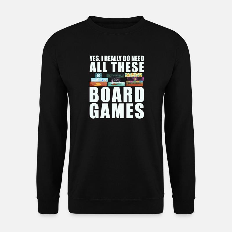 Brettspiele lustiger Spruch - Unisex Pullover - Schwarz