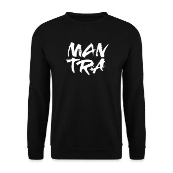 Mantra Yoga Manuscript om Namaste - Unisex Sweatshirt - black - Front - Alina (178cm) & Michal (187cm)