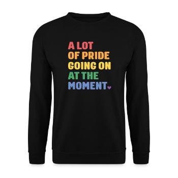 LGBTQ Pride Month - A Lot of Pride - Unisex Sweatshirt - black - Front - Alina (178cm) & Michal (187cm)