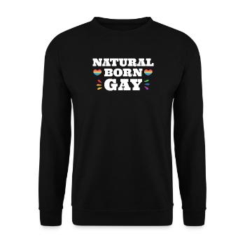 Mois de la fierté LGBTQ - Gay né - Sweat-shirt Unisexe - noir - Devant - Alina (178cm) & Michal (187cm)