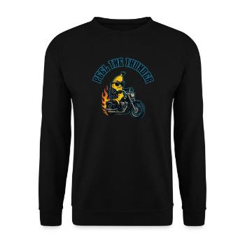 Banana biker - Unisex Sweatshirt - black - Front - Alina (178cm) & Michal (187cm)