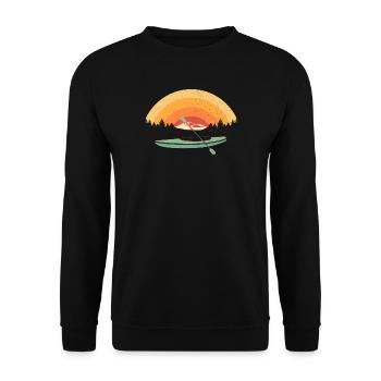 Kajak Kanu Vintage Paddelboot Kanusport Paddler - Unisex Pullover - Schwarz - Vorne - Alina (178cm) & Michal (187cm)