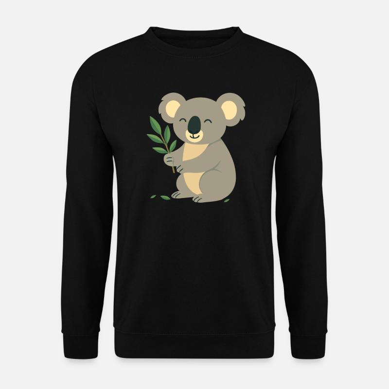 Smiling koala with eucalyptus - Unisex Sweatshirt - black