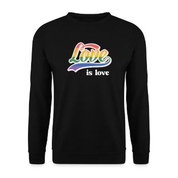 Mois de la fierté LGBT - Love is Love - Sweat-shirt Unisexe - noir - Devant - Alina (178cm) & Michal (187cm)