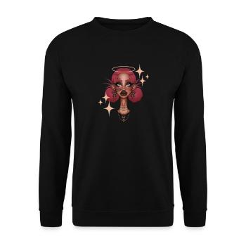 Angel - Unisex Sweatshirt - black - Front - Alina (178cm) & Michal (187cm)
