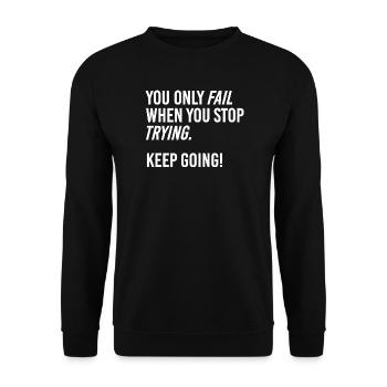 Keep going - Unisex Sweatshirt - black - Front - Alina (178cm) & Michal (187cm)