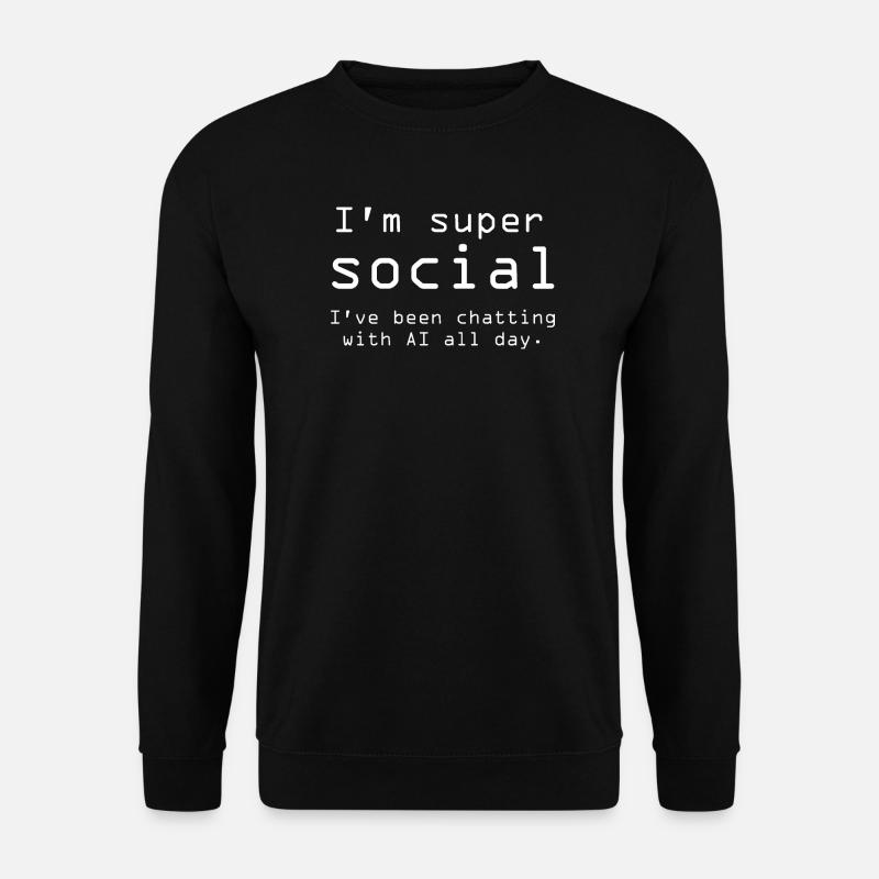 KI Social Chat Motivationsdesign - Unisex Pullover - Schwarz