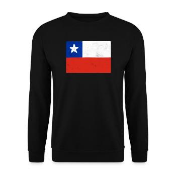 Flagge von Chile - Unisex Pullover - Schwarz - Vorne - Alina (178cm) & Michal (187cm)